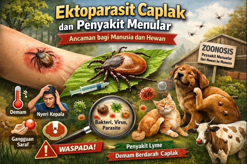 Ektoparasit Caplak dan Penyakit Menular yang Mengancam Manusia serta Hewan